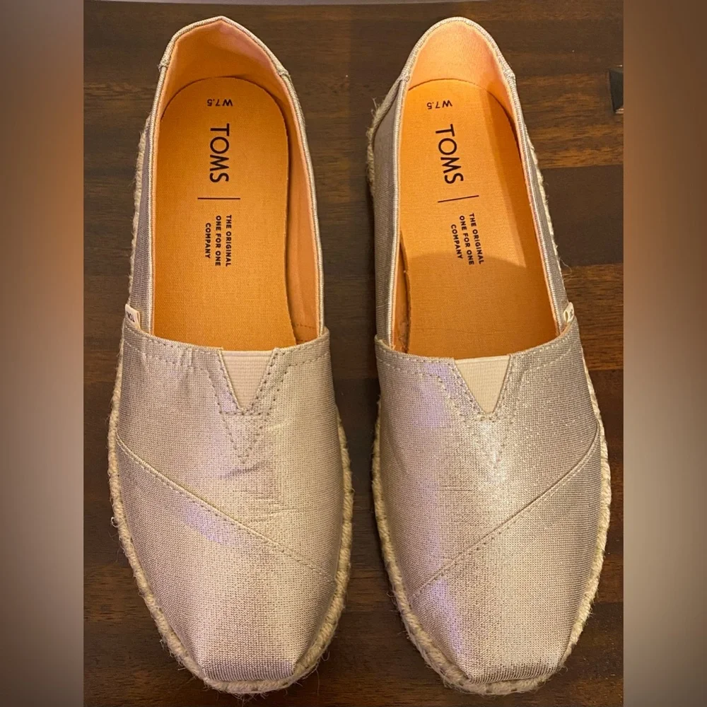 NIB TOMS Spanish Villa Sparkle Woven/Rope - Picture 3 of 7